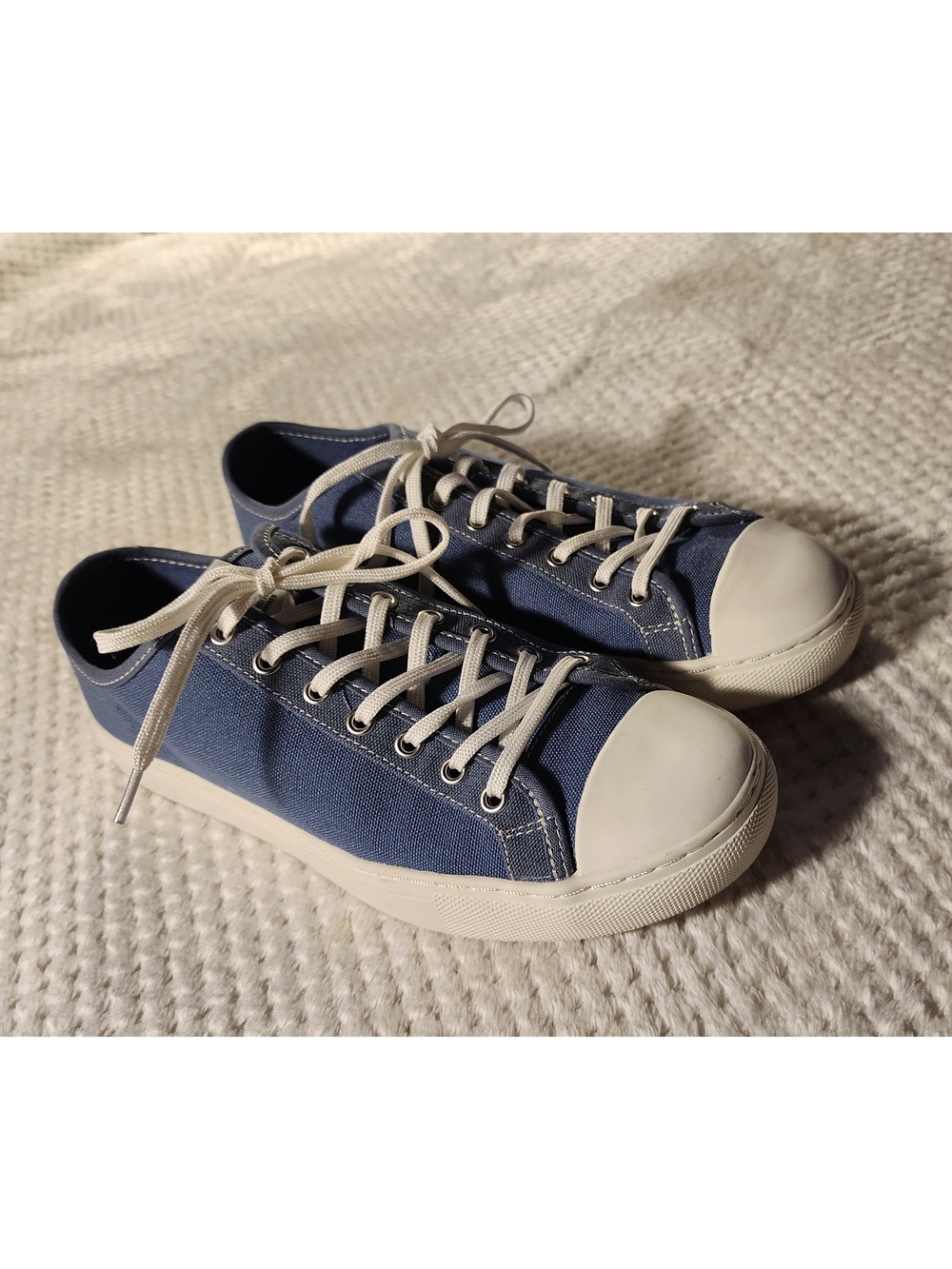 Women's Blue Low-Top Canvas Lace-Up Sneakers by Nothing New